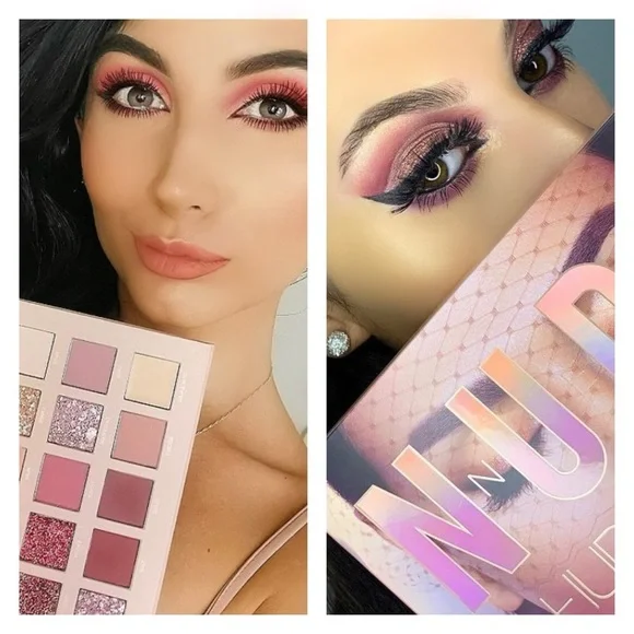 HUDA BEAUTY Nude Eyeshadow Palette with Pink and Gold Shades - Picture 10 of 14